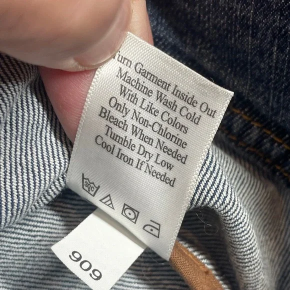 Coldwater Creek Blue Denim Jacket Tweed Fringe Trim Women Size P6 - Picture 5 of 9